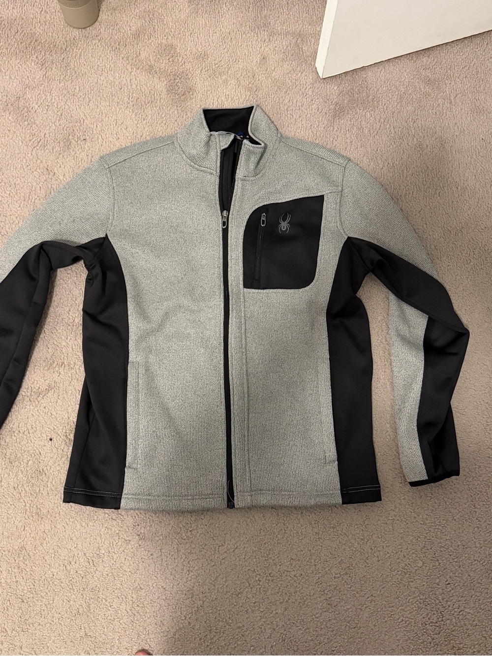 Spyder Men's Gray and Black Softshell Full-Zip Performance Jacket